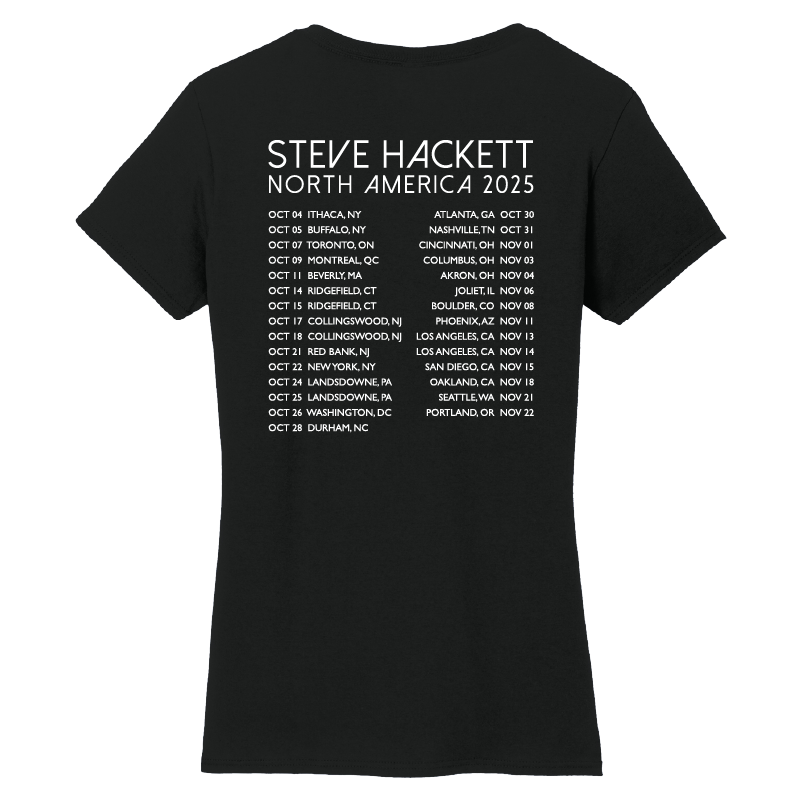 Ladies Rainbow Fretboard V-Neck T-Shirt with Tour Dates