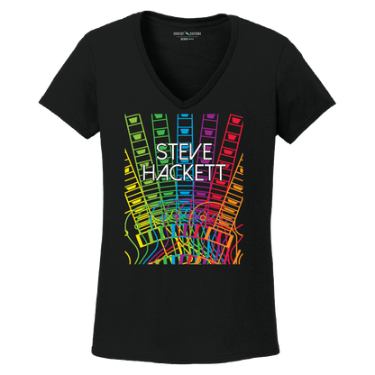 Ladies Rainbow Fretboard V-Neck T-Shirt with Tour Dates
