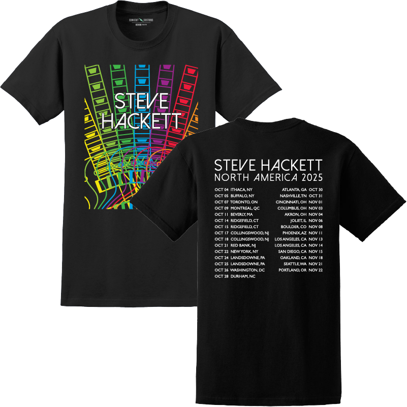 Rainbow Fretboard Logo T-Shirt with Tour Dates